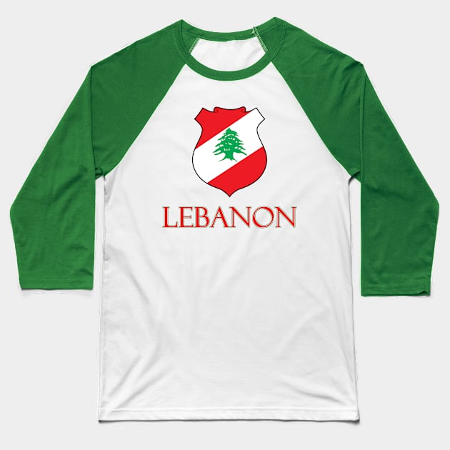 Lebanon - Coat of Arms Design Baseball T-Shirt by Naves